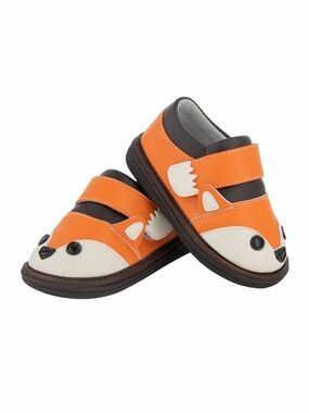 NWT Wee Squeak Fox Orange Baby Walker Shoes Velcro Squeaky Size 6